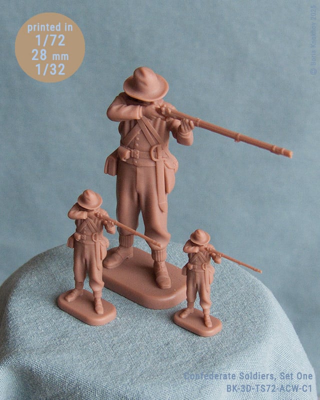 Confederate Soldiers, Set One by BORIS KNOKHOV - Wargaming3D
